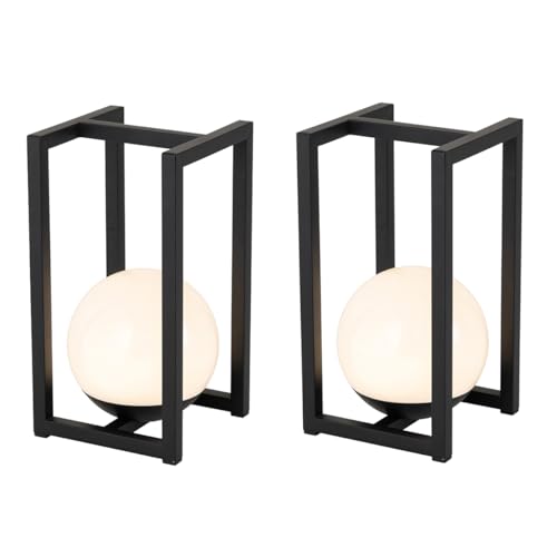 Qazqa - Modern Set mit 2 Outdoor-Tischlampen Schwarz mit Touch-Ladefunktion - Nowi Touch-funktion Dimmer I Dimmbar I Außenbeleuchtung - Stahl Rechteckig - I LED Qazqa - Modern Set mit 2 Outdoor-Tischlampen Schwarz mit Touch-Ladefunktion - Nowi Touch-funktion Dimmer I Dimmbar I Außenbeleuchtung - Stahl Rechteckig - I LED von Qazqa