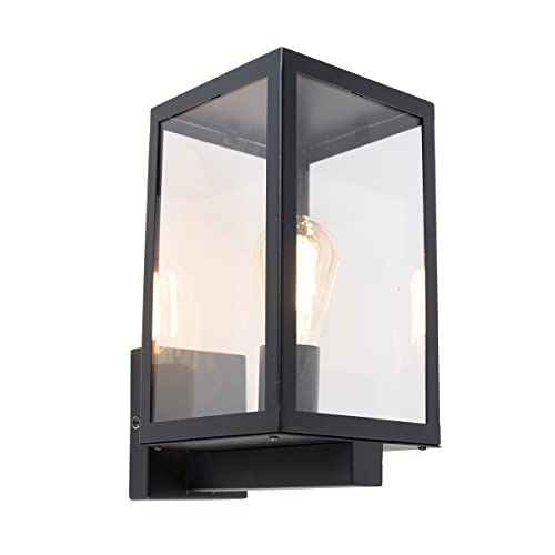 Qazqa - Modern Smarte Außen Wandleuchte schwarz mit Glas inkl. Wifi ST64 - Rotterdam Dimmer I Dimmbar I Außenbeleuchtung - Aluminium Länglich I Rechteckig - LED geeignet E27 Qazqa - Modern Smarte Außen Wandleuchte schwarz mit Glas inkl. Wifi ST64 - Rotterdam Dimmer I Dimmbar I Außenbeleuchtung - Aluminium Länglich I Rechteckig - LED geeignet E27 von Qazqa