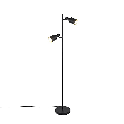 Qazqa - Modern Smarte Stehleuchte I Stehlampe I Standleuchte I Lampe I Leuchte schwarz inkl. 2 Wifi A60 - Stijn Dimmer I Dimmbar I Wohnzimmer I Schlafzimmer - Stahl Länglich - LED geeignet E27 Qazqa - Modern Smarte Stehleuchte I Stehlampe I Standleuchte I Lampe I Leuchte schwarz inkl. 2 Wifi A60 - Stijn Dimmer I Dimmbar I Wohnzimmer I Schlafzimmer - Stahl Länglich - LED geeignet E27 von Qazqa