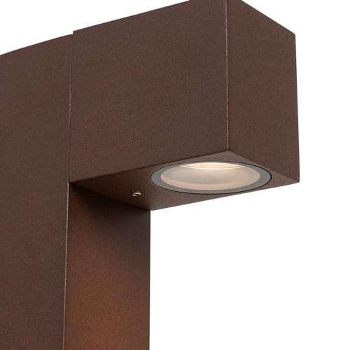 Qazqa - Modern Smarte stehende Außenlampe rostbraun 30 cm IP44 inkl. Wifi GU10 - Baleno I Außenbeleuchtung - Aluminium Länglich - LED geeignet GU10 von Qazqa