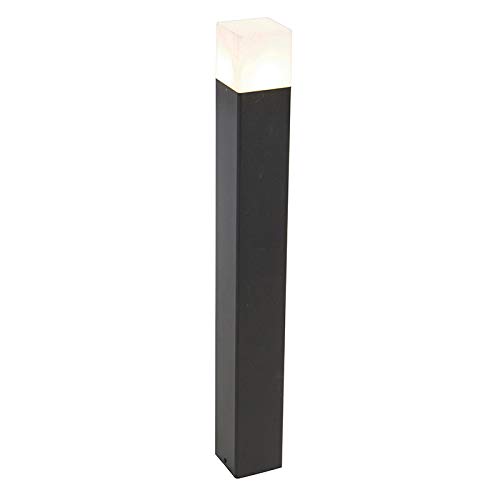 Qazqa - Modern Stehende Außenlampe schwarz mit opalweißem Schirm 70 cm - Dänemark I Außenbeleuchtung - Aluminium Länglich - LED geeignet E27 von Qazqa