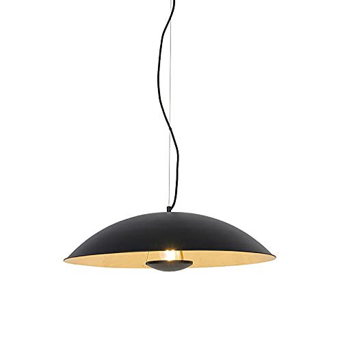 Qazqa - Modern Vintage Hängelampe I Pendellampe I Pendelleuchte schwarz mit Gold I Messing 60 cm - Emilienne Novo I Wohnzimmer I Schlafzimmer - Stahl Länglich - LED geeignet E27 von Qazqa