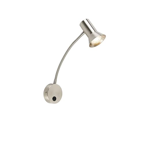 Qazqa - Modern Wandleuchte Stahl I Silber I nickel matt mit Flexarm - Karin Flex I Wohnzimmer I Schlafzimmer - Stahl Länglich - LED geeignet GU10 Qazqa - Modern Wandleuchte Stahl I Silber I nickel matt mit Flexarm - Karin Flex I Wohnzimmer I Schlafzimmer - Stahl Länglich - LED geeignet GU10 von Qazqa
