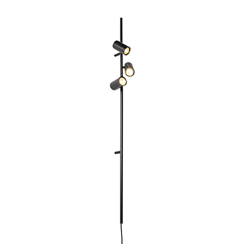 Qazqa - Modern Wandleuchte schwarz mit Fußschalter 3-flammig Lichter - Jeana Luxe I Wohnzimmer I Schlafzimmer - Stahl Länglich - LED geeignet GU10 von Qazqa