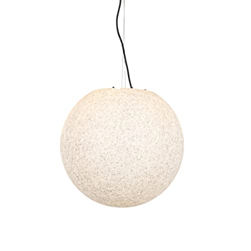 Qazqa - Moderne Außen-Hängeleuchte Grau 45 cm IP44 - Nura I Außenbeleuchtung - Kunststoff Kugel I Kugelförmig - LED geeignet E27 von Qazqa