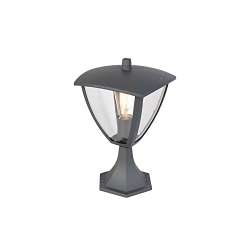 Qazqa - Moderne Außen Wandlaterne dunkelgrau - Platar I Außenbeleuchtung - Aluminium Quadratisch - LED geeignet E27 von Qazqa
