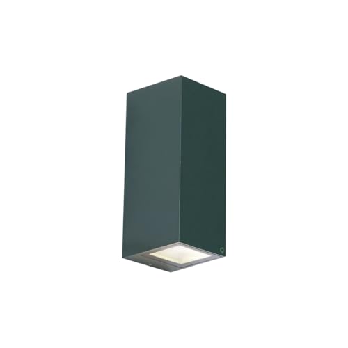 Qazqa - Moderne Außen Wandleuchte Dunkelgrün 2-flammig GU10 70mm IP54 - Baleno I Außenbeleuchtung I Up & Down - Aluminium Rechteckig - LED geeignet GU10 von Qazqa