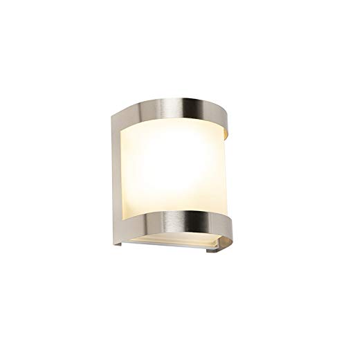 Qazqa - Moderne Außen Wandleuchte Edelstahl I nickel matt IP44 - Mira I Außenbeleuchtung - Edelstahl Kugel I Kugelförmig - LED geeignet E27 Qazqa - Moderne Außen Wandleuchte Edelstahl I nickel matt IP44 - Mira I Außenbeleuchtung - Edelstahl Kugel I Kugelförmig - LED geeignet E27 von Qazqa