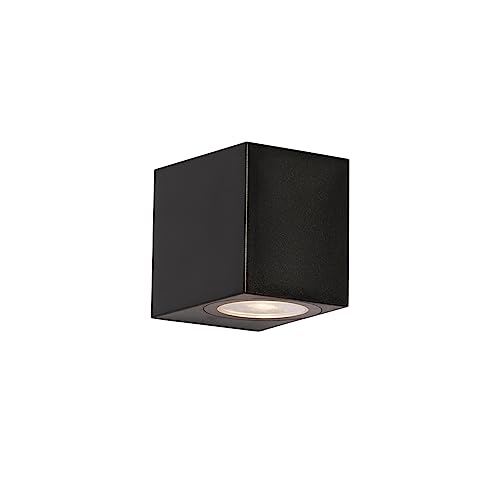 Qazqa - Moderne Außen Wandleuchte aus schwarzem Kunststoff - Baleno I Außenbeleuchtung - Würfel - LED geeignet GU10 von Qazqa