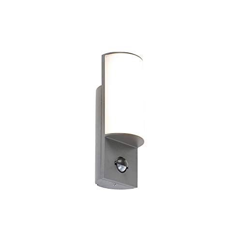 Qazqa - Moderne Außen Wandleuchte dunkelgrau mit Bewegungssensor - Harry I Außenbeleuchtung - Aluminium Länglich - I LED Qazqa - Moderne Außen Wandleuchte dunkelgrau mit Bewegungssensor - Harry I Außenbeleuchtung - Aluminium Länglich - I LED von Qazqa