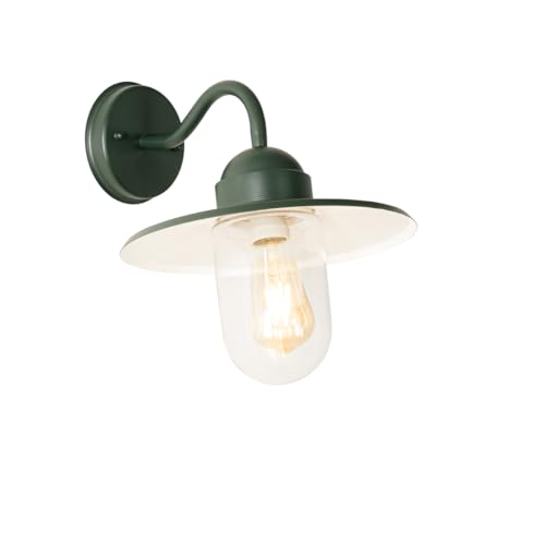 Qazqa - Moderne Außen Wandleuchte dunkelgrün IP44 - Kansas I Außenbeleuchtung - Stahl Rund - LED geeignet E27 Qazqa - Moderne Außen Wandleuchte dunkelgrün IP44 - Kansas I Außenbeleuchtung - Stahl Rund - LED geeignet E27 von Qazqa