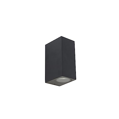 Qazqa - Moderne Außen Wandleuchte schwarz IP44 - Baleno II I Außenbeleuchtung I Up & Down - Aluminium Rechteckig - LED geeignet GU10 von Qazqa
