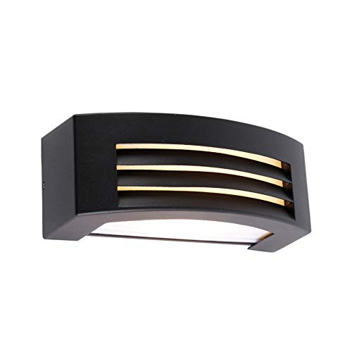 Qazqa - Moderne Außen Wandleuchte schwarz IP44 - Hurricane 1 I Außenbeleuchtung - Edelstahl Rechteckig - LED geeignet E27 von Qazqa