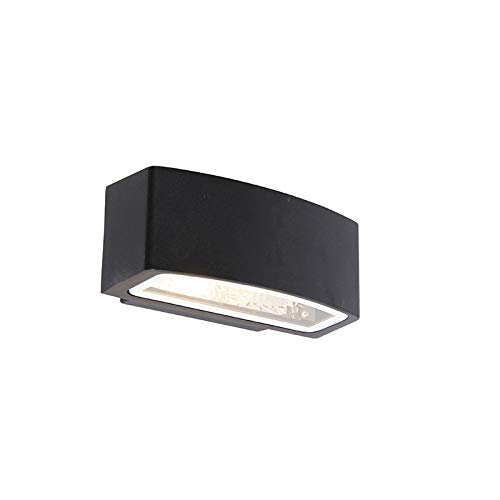 Qazqa - Moderne Außen Wandleuchte schwarz IP44 - Latina I Außenbeleuchtung I Up I Down - Edelstahl Rechteckig - LED geeignet E27 von Qazqa