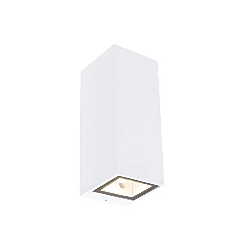 Qazqa - Moderne Außen Wandleuchte weiß GU10 AR70 IP54 - Baleno II I Außenbeleuchtung I Up & Down - Aluminium Rechteckig - LED geeignet GU10 Qazqa - Moderne Außen Wandleuchte weiß GU10 AR70 IP54 - Baleno II I Außenbeleuchtung I Up & Down - Aluminium Rechteckig - LED geeignet GU10 von Qazqa