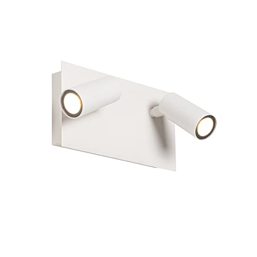 Qazqa - Moderne Außen Wandleuchte weiß inkl. LED 2-flammig IP54 - Simon I Außenbeleuchtung - Stahl Rechteckig - I LED Qazqa - Moderne Außen Wandleuchte weiß inkl. LED 2-flammig IP54 - Simon I Außenbeleuchtung - Stahl Rechteckig - I LED von Qazqa