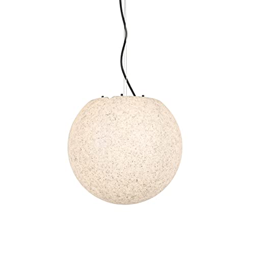 Qazqa - Moderne Außen-Hängeleuchte Grau 35 cm IP44 - Nura I Außenbeleuchtung - Kunststoff Kugel I Kugelförmig - LED geeignet E27 von Qazqa