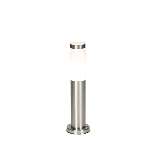 Qazqa - Moderne Außenlaterne aus Stahl I Silber I nickel matt 45 cm IP44 - Rox I Außenbeleuchtung - Edelstahl Zylinder I Rund - LED geeignet E27 Qazqa - Moderne Außenlaterne aus Stahl I Silber I nickel matt 45 cm IP44 - Rox I Außenbeleuchtung - Edelstahl Zylinder I Rund - LED geeignet E27 von Qazqa