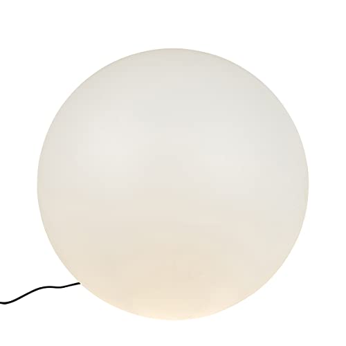 Qazqa - Moderne Außenleuchte I Sockelleuchte weiß 77 cm IP44 - Nura I Außenbeleuchtung - Kunststoff Kugel I Kugelförmig - LED geeignet E27 von Qazqa