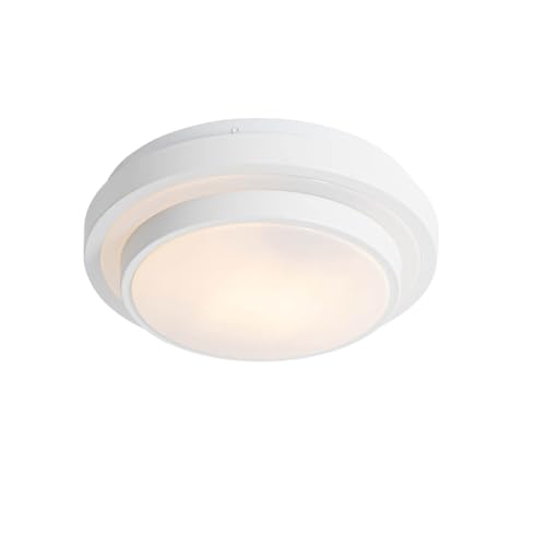 Qazqa - Moderne Bad I Badezimmer Außen Deckenleuchte I Deckenlampe I Lampe I Leuchte weiß 25 cm IP44 - Walden I Außenbeleuchtung - Stahl Rund - LED geeignet E27 Qazqa - Moderne Bad I Badezimmer Außen Deckenleuchte I Deckenlampe I Lampe I Leuchte weiß 25 cm IP44 - Walden I Außenbeleuchtung - Stahl Rund - LED geeignet E27 von Qazqa
