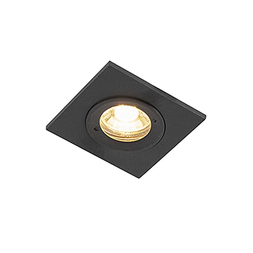 Qazqa - Moderne Bad I Badezimmer Außen Einbauleuchte schwarz IP44 - Xena Square I Außenbeleuchtung - Edelstahl Quadratisch - LED geeignet GU10 von Qazqa