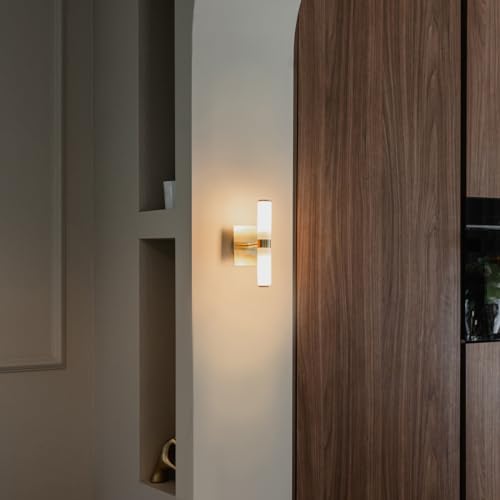 Qazqa - Moderne Bad I Badezimmer Wandleuchte Gold I Messing IP44 2-flammig - Bad I Up & Down - Stahl Länglich - LED geeignet G9 Qazqa - Moderne Bad I Badezimmer Wandleuchte Gold I Messing IP44 2-flammig - Bad I Up & Down - Stahl Länglich - LED geeignet G9 von Qazqa