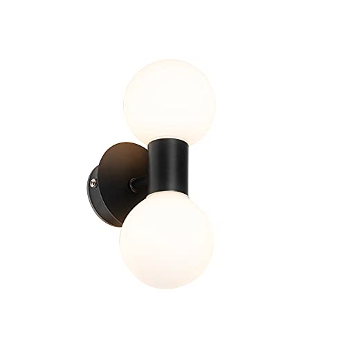 Qazqa - Moderne Bad I Badezimmer Wandleuchte schwarz IP44 2-flammig - Cederic I Up & Down - Stahl Länglich - LED geeignet G9 Qazqa - Moderne Bad I Badezimmer Wandleuchte schwarz IP44 2-flammig - Cederic I Up & Down - Stahl Länglich - LED geeignet G9 von Qazqa