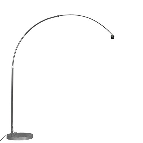 Qazqa - Moderne Bogenlampe chrom verstellbar ohne Schirm I Wohnzimmer - Stahl Rund - LED geeignet E27 Qazqa - Moderne Bogenlampe chrom verstellbar ohne Schirm I Wohnzimmer - Stahl Rund - LED geeignet E27 von Qazqa