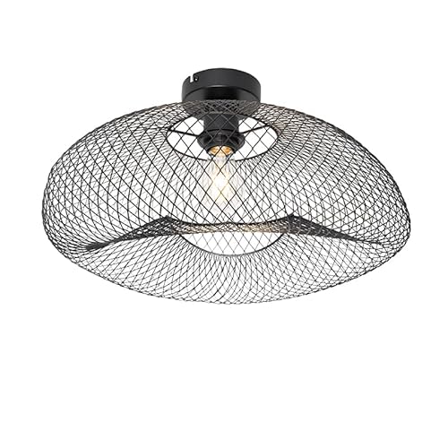 Qazqa - Moderne Deckenleuchte I Deckenlampe I Lampe I Leuchte schwarz - Zora I Wohnzimmer I Schlafzimmer - Stahl Rund - LED geeignet E27 Qazqa - Moderne Deckenleuchte I Deckenlampe I Lampe I Leuchte schwarz - Zora I Wohnzimmer I Schlafzimmer - Stahl Rund - LED geeignet E27 von Qazqa