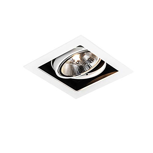 Qazqa - Moderne Einbauleuchte weiß 18 cm verstellbar - Artemis 111 I Wohnzimmer I Schlafzimmer - Aluminium Quadratisch - LED geeignet GU10 von Qazqa
