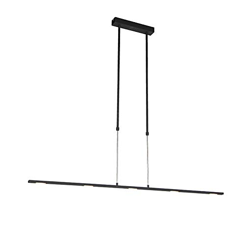 Qazqa - Moderne Hängelampe I Pendellampe I Pendelleuchte schwarz inkl. LED Dimmbar - BoldI 5-flammig I Wohnzimmer - Stahl Länglich - I LED Qazqa - Moderne Hängelampe I Pendellampe I Pendelleuchte schwarz inkl. LED Dimmbar - BoldI 5-flammig I Wohnzimmer - Stahl Länglich - I LED von Qazqa