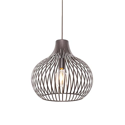 Qazqa - Moderne Hängelampe I Pendellampe I Pendelleuchte braun 38 cm - Sapphira I Wohnzimmer I Schlafzimmer - Aluminium Rund - LED geeignet E27 von Qazqa