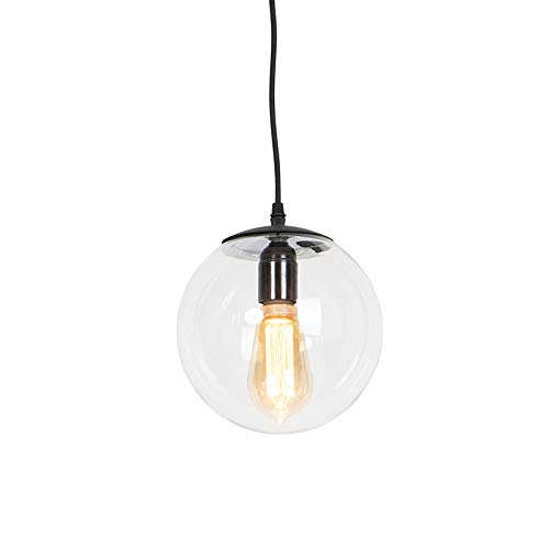 Qazqa - Moderne Hängelampe I Pendellampe I Pendelleuchte transparent 20 cm - Pallon I Wohnzimmer I Schlafzimmer - Glas Kugel I Kugelförmig I Länglich - LED geeignet E27 von Qazqa