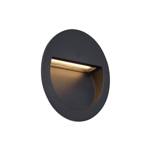 Qazqa - Moderne LED-Außen Wandeinbauleuchte schwarz IP65 - Gem I Außenbeleuchtung - Aluminium Rund - I LED von Qazqa