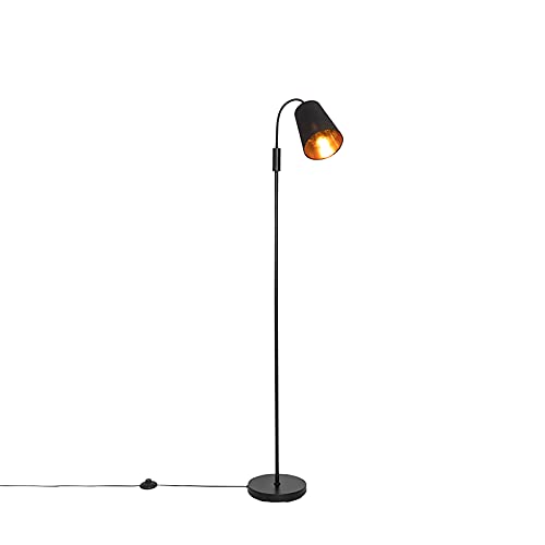 Qazqa - Moderne Stehlampe schwarz - Carmen I Wohnzimmer I Schlafzimmer - Stahl Länglich - LED geeignet E14 von Qazqa