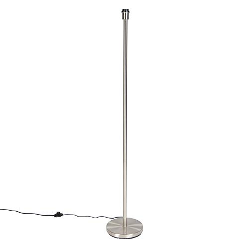 Qazqa - Moderne Stehleuchte I Stehlampe I Standleuchte I Lampe I Leuchte Stahl I Silber I nickel matt ohne Schirm - Simplo I Wohnzimmer I Schlafzimmer - Stahl Länglich - LED geeignet E27 Qazqa - Moderne Stehleuchte I Stehlampe I Standleuchte I Lampe I Leuchte Stahl I Silber I nickel matt ohne Schirm - Simplo I Wohnzimmer I Schlafzimmer - Stahl Länglich - LED geeignet E27 von Qazqa