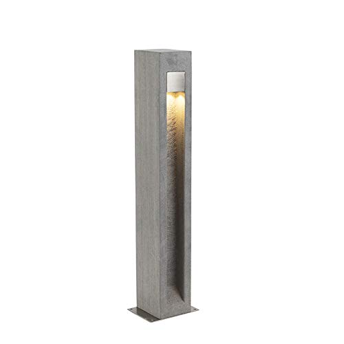 Qazqa - Moderne Stehleuchte I Stehlampe I Standleuchte I Lampe I Leuchte grau 70 cm - Sneezy I Außenbeleuchtung - SteinIBeton Rechteckig - I LED von Qazqa