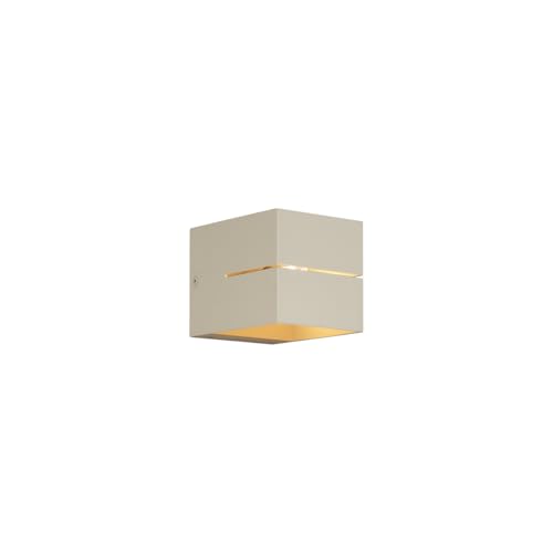 Qazqa - Moderne Wandleuchte Beige G9 Quadratisch - Transfer I Wohnzimmer I Schlafzimmer - Aluminium Quadratisch - LED geeignet G9 Qazqa - Moderne Wandleuchte Beige G9 Quadratisch - Transfer I Wohnzimmer I Schlafzimmer - Aluminium Quadratisch - LED geeignet G9 von Qazqa