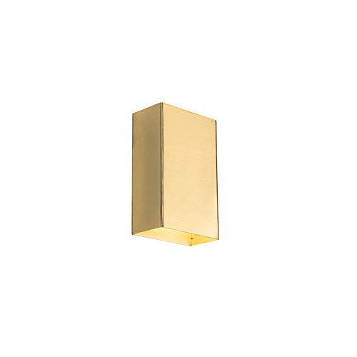 Qazqa - Moderne Wandleuchte Gold I Messing - Otan S.I 2-flammig I Wohnzimmer I Schlafzimmer I Up & Down - Stahl Rechteckig - LED geeignet G9 von Qazqa