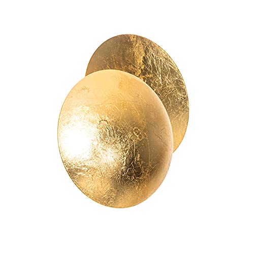 Qazqa - Moderne Wandleuchte Gold I Messing Rund 20cm - Sunrise I Wohnzimmer I Schlafzimmer - Stahl Rund - LED geeignet G9 Qazqa - Moderne Wandleuchte Gold I Messing Rund 20cm - Sunrise I Wohnzimmer I Schlafzimmer - Stahl Rund - LED geeignet G9 von Qazqa