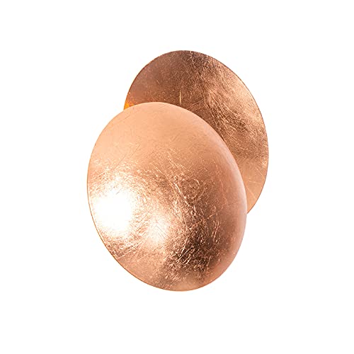 Qazqa - Moderne Kupferfarbene Runde Wandleuchte 20cm - Sunrise I Wohnzimmer I Schlafzimmer - Stahl Rund - LED geeignet G9 von Qazqa