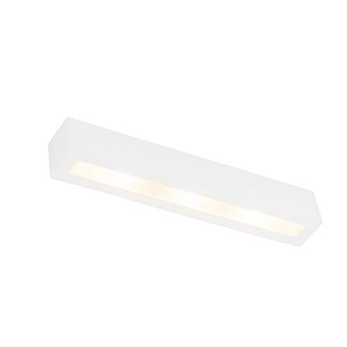 Qazqa - Moderne Wandleuchte weiß 3-flammig - Tjada Novo I Wohnzimmer I Schlafzimmer - Gips Rechteckig - LED geeignet G9 von Qazqa