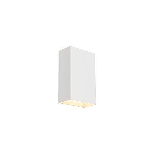 Qazqa - Moderne Wandleuchte weiß - Otan S.I 2-flammig I Wohnzimmer I Schlafzimmer I Up & Down - Stahl Rechteckig - LED geeignet G9 von Qazqa