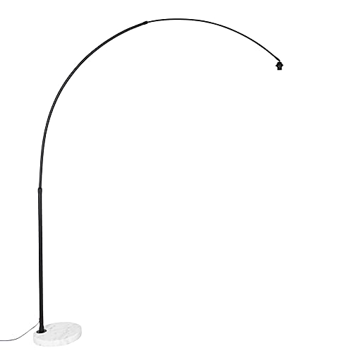 Qazqa - Moderne schwarze Bogenlampe mit weißem, verstellbarem Gestell ohne Schirm - XXL I Wohnzimmer I Schlafzimmer - Stahl Länglich - LED geeignet E27 Qazqa - Moderne schwarze Bogenlampe mit weißem, verstellbarem Gestell ohne Schirm - XXL I Wohnzimmer I Schlafzimmer - Stahl Länglich - LED geeignet E27 von Qazqa
