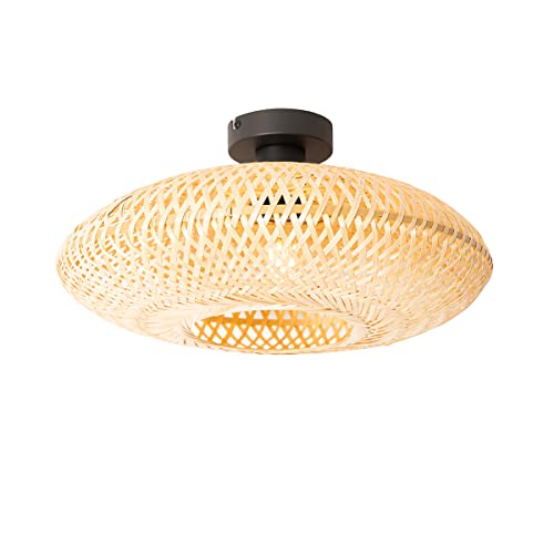 Qazqa - Orientalisch Orientalische Deckenlampe Bambus 40 cm - Ostrava I Wohnzimmer I Schlafzimmer - Bamboo Rund - LED geeignet E27 von Qazqa