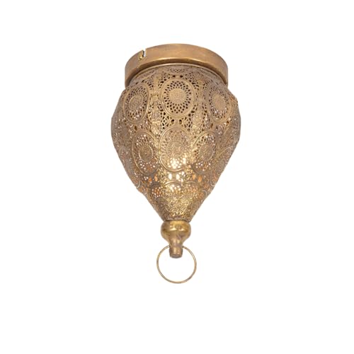 Qazqa - Orientalisch Orientalische Deckenleuchte I Deckenlampe I Lampe I Leuchte Gold I Messing 19 cm - Mowgli I Wohnzimmer I Schlafzimmer - Stahl Rund - LED geeignet E27 von Qazqa