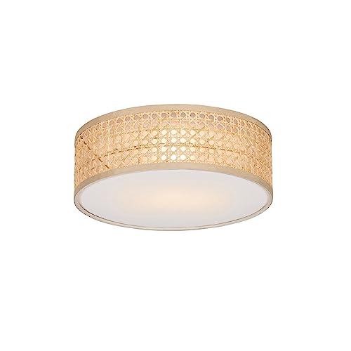Qazqa - Orientalisch Orientalische Deckenleuchte I Deckenlampe I Lampe I Leuchte Rattan 30 cm - Tromma I Wohnzimmer I Schlafzimmer - Rund - LED geeignet E27 von Qazqa