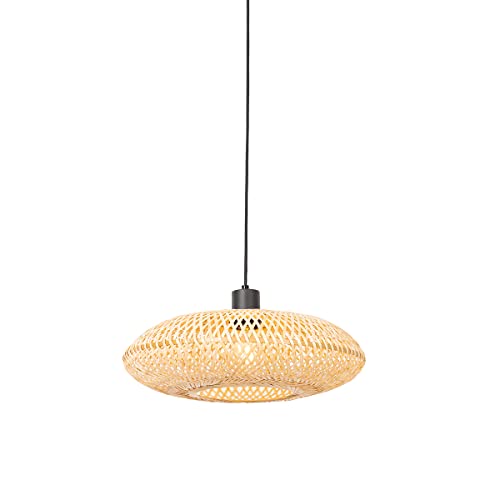 Qazqa - Orientalisch Orientalische Hängelampe I Pendellampe I Pendelleuchte Bambus 40 cm - Ostrava I Wohnzimmer I Schlafzimmer - Bamboo Rund - LED geeignet E27 von Qazqa