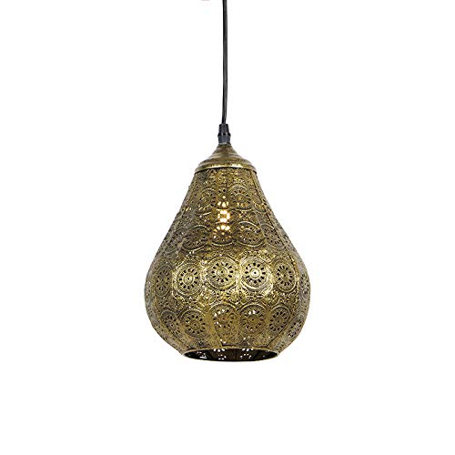 Qazqa - Orientalisch Orientalische Hängelampe I Pendellampe I Pendelleuchte Gold I Messing 17,5cm - Billa Dia I Wohnzimmer I Schlafzimmer - Stahl Länglich - LED geeignet E14 von Qazqa