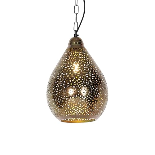 Qazqa - Orientalisch Orientalische Hängelampe I Pendellampe I Pendelleuchte Schwarz mit Kupfer - Maru 5 I Wohnzimmer I Schlafzimmer - Stahl Länglich - LED geeignet E14 Qazqa - Orientalisch Orientalische Hängelampe I Pendellampe I Pendelleuchte Schwarz mit Kupfer - Maru 5 I Wohnzimmer I Schlafzimmer - Stahl Länglich - LED geeignet E14 von Qazqa